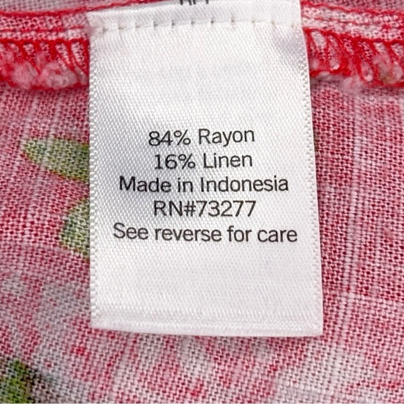 Small LC Lauren Conrad Linen Blend Skirt Fuchsia Pink Rose Floral Aline Lined - Picture 12 of 13